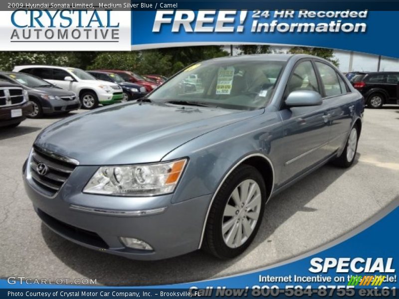 Medium Silver Blue / Camel 2009 Hyundai Sonata Limited