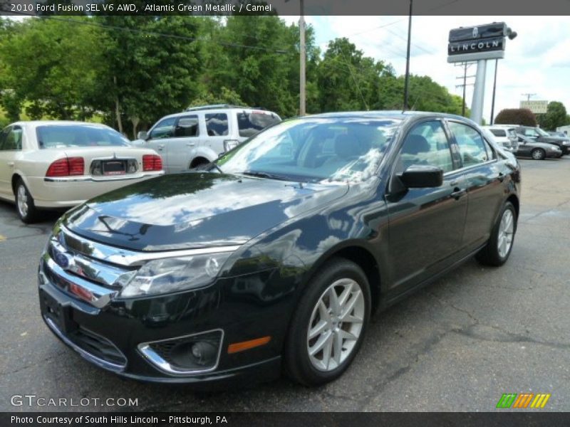 Atlantis Green Metallic / Camel 2010 Ford Fusion SEL V6 AWD