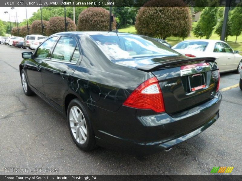 Atlantis Green Metallic / Camel 2010 Ford Fusion SEL V6 AWD
