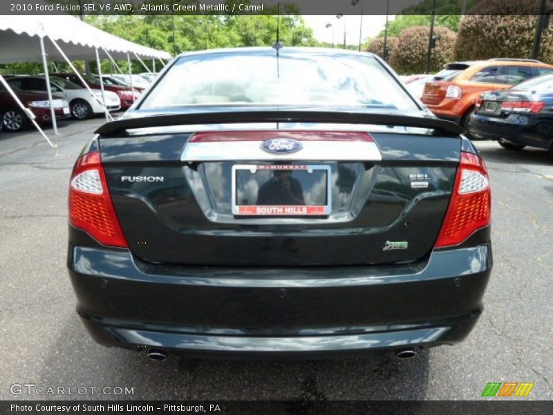 Atlantis Green Metallic / Camel 2010 Ford Fusion SEL V6 AWD