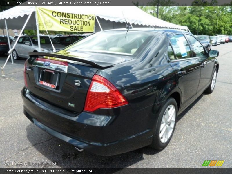 Atlantis Green Metallic / Camel 2010 Ford Fusion SEL V6 AWD