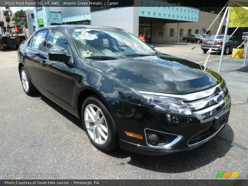 Atlantis Green Metallic / Camel 2010 Ford Fusion SEL V6 AWD