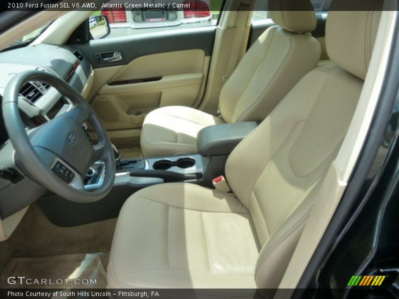 Atlantis Green Metallic / Camel 2010 Ford Fusion SEL V6 AWD