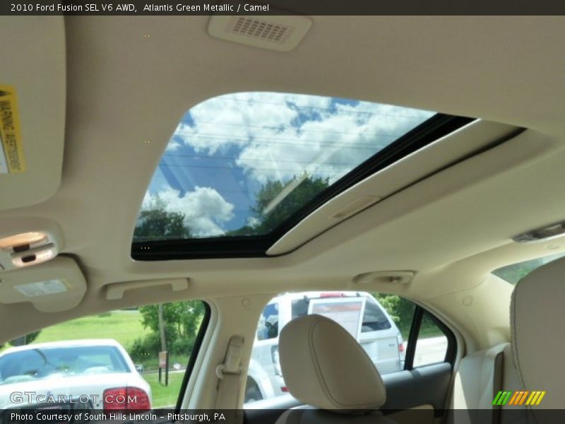 Atlantis Green Metallic / Camel 2010 Ford Fusion SEL V6 AWD