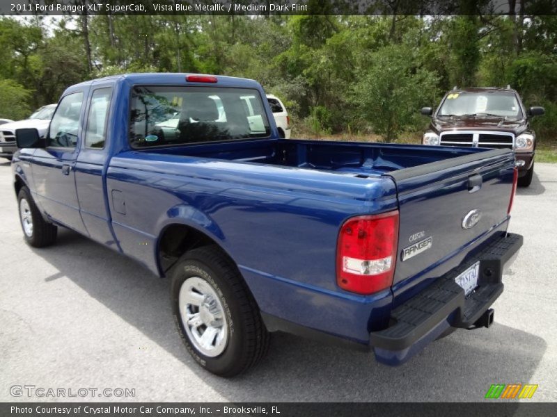 Vista Blue Metallic / Medium Dark Flint 2011 Ford Ranger XLT SuperCab