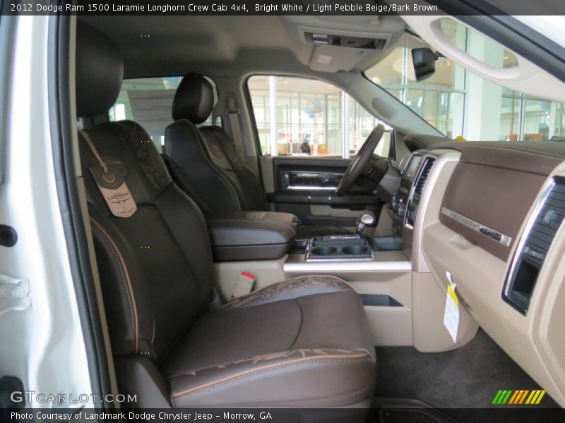 Bright White / Light Pebble Beige/Bark Brown 2012 Dodge Ram 1500 Laramie Longhorn Crew Cab 4x4