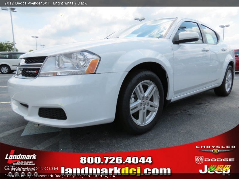 Bright White / Black 2012 Dodge Avenger SXT