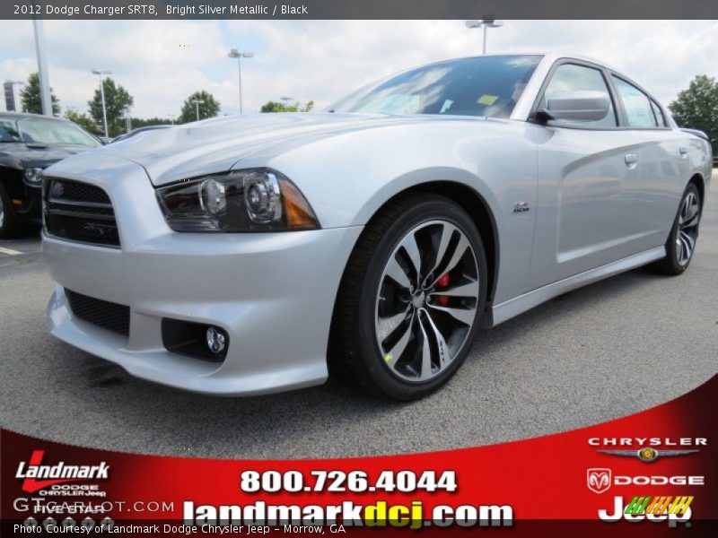 Bright Silver Metallic / Black 2012 Dodge Charger SRT8