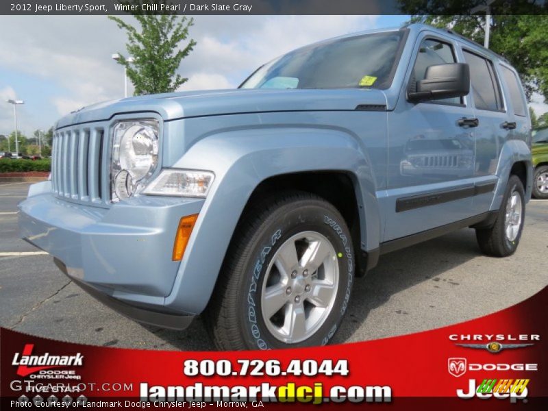 Winter Chill Pearl / Dark Slate Gray 2012 Jeep Liberty Sport
