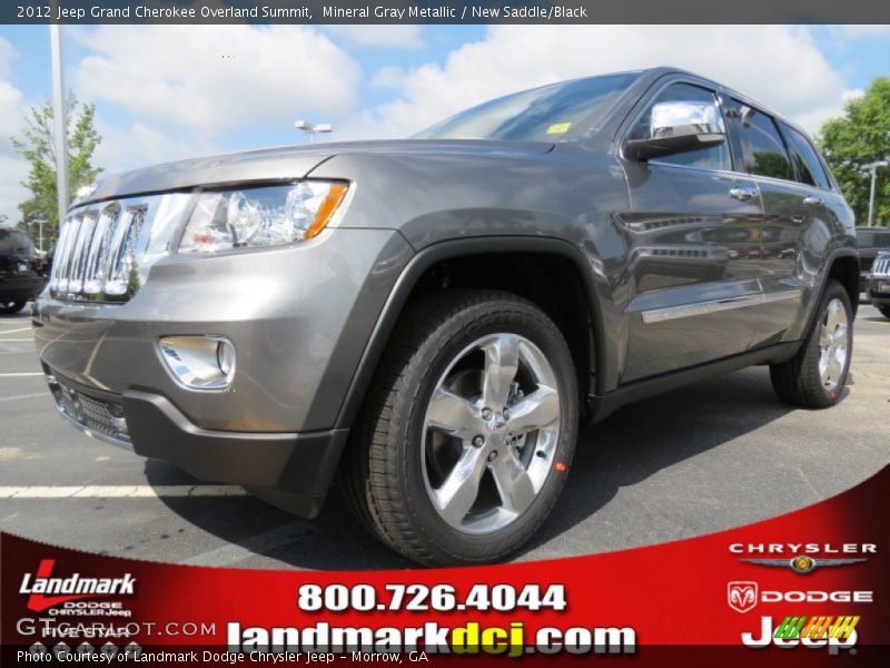 Mineral Gray Metallic / New Saddle/Black 2012 Jeep Grand Cherokee Overland Summit