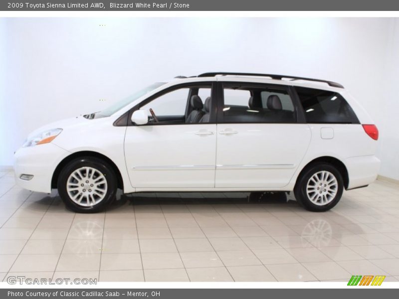 Blizzard White Pearl / Stone 2009 Toyota Sienna Limited AWD
