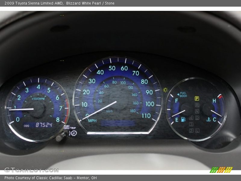 Blizzard White Pearl / Stone 2009 Toyota Sienna Limited AWD