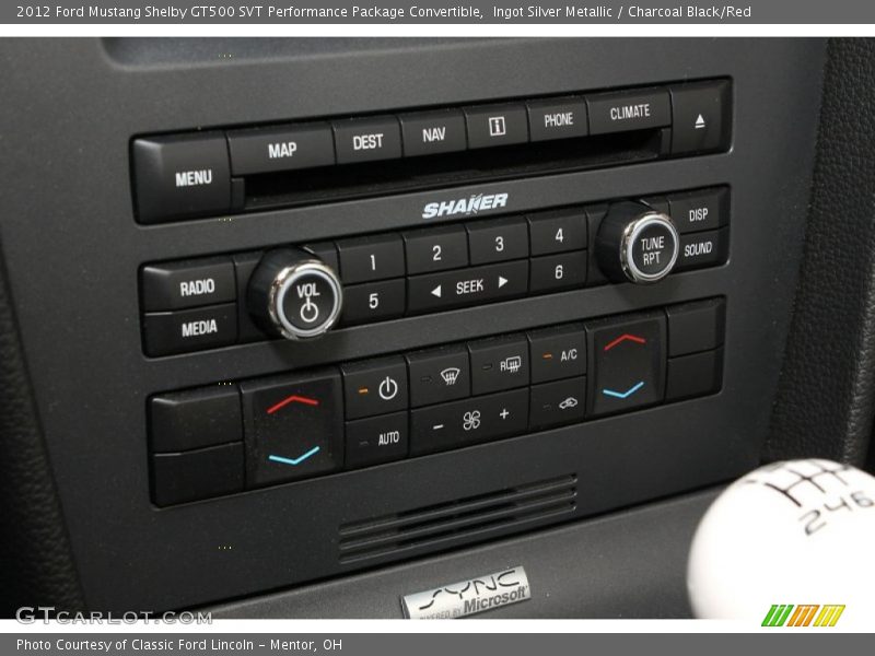 Controls of 2012 Mustang Shelby GT500 SVT Performance Package Convertible