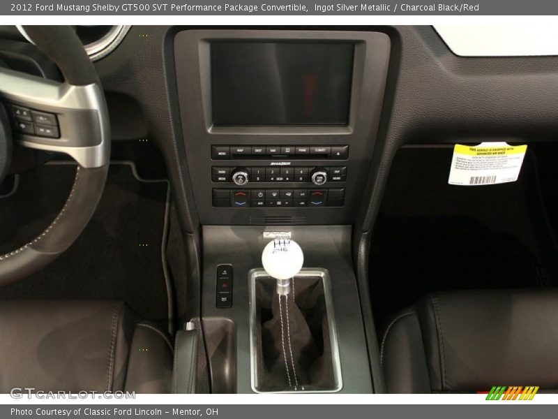 Ingot Silver Metallic / Charcoal Black/Red 2012 Ford Mustang Shelby GT500 SVT Performance Package Convertible