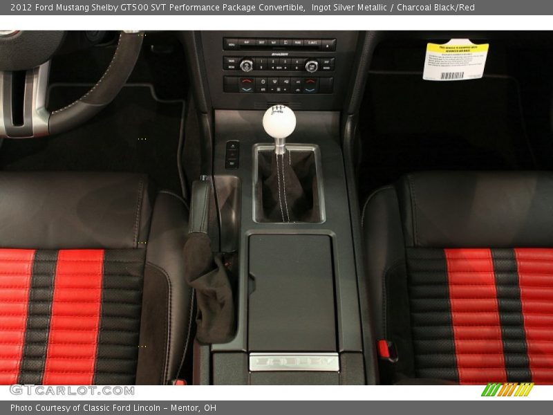 Ingot Silver Metallic / Charcoal Black/Red 2012 Ford Mustang Shelby GT500 SVT Performance Package Convertible