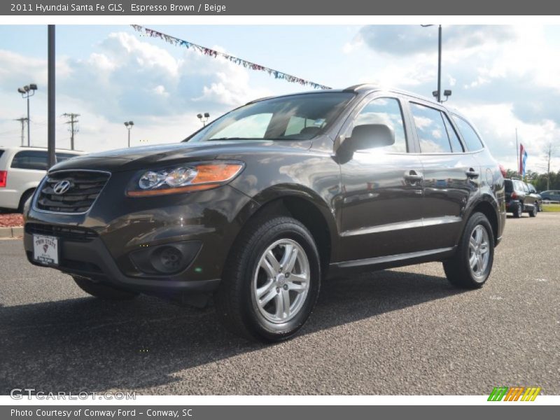 Espresso Brown / Beige 2011 Hyundai Santa Fe GLS