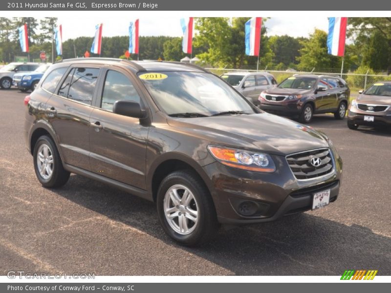 Espresso Brown / Beige 2011 Hyundai Santa Fe GLS