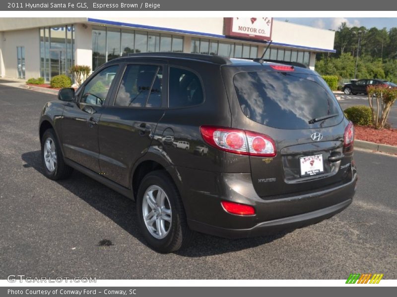Espresso Brown / Beige 2011 Hyundai Santa Fe GLS