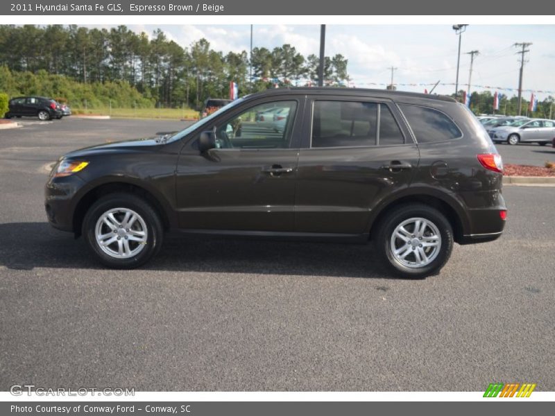 Espresso Brown / Beige 2011 Hyundai Santa Fe GLS
