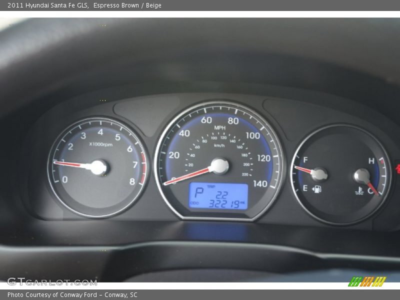 Espresso Brown / Beige 2011 Hyundai Santa Fe GLS