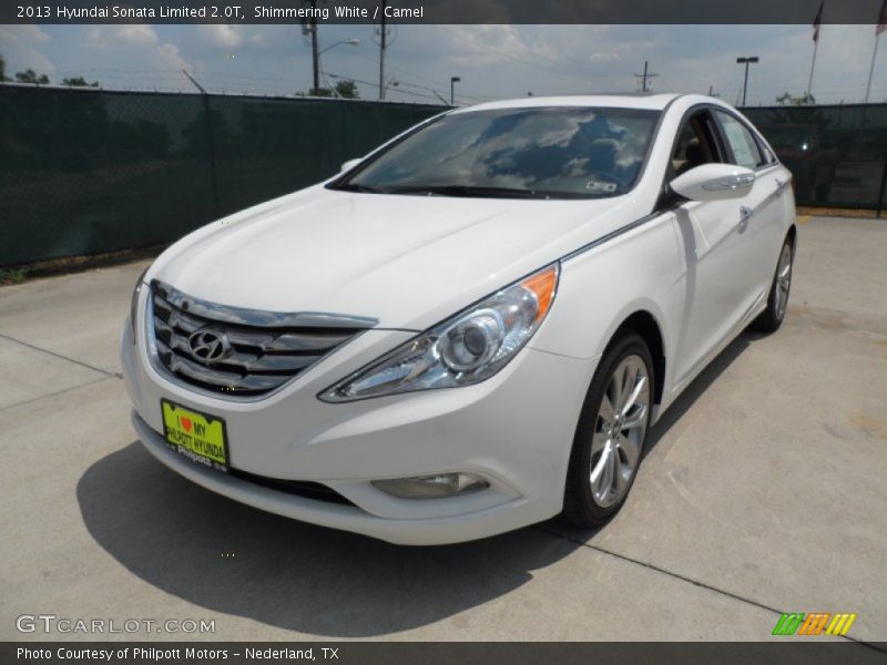 Shimmering White / Camel 2013 Hyundai Sonata Limited 2.0T