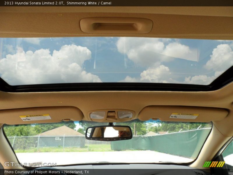 Shimmering White / Camel 2013 Hyundai Sonata Limited 2.0T