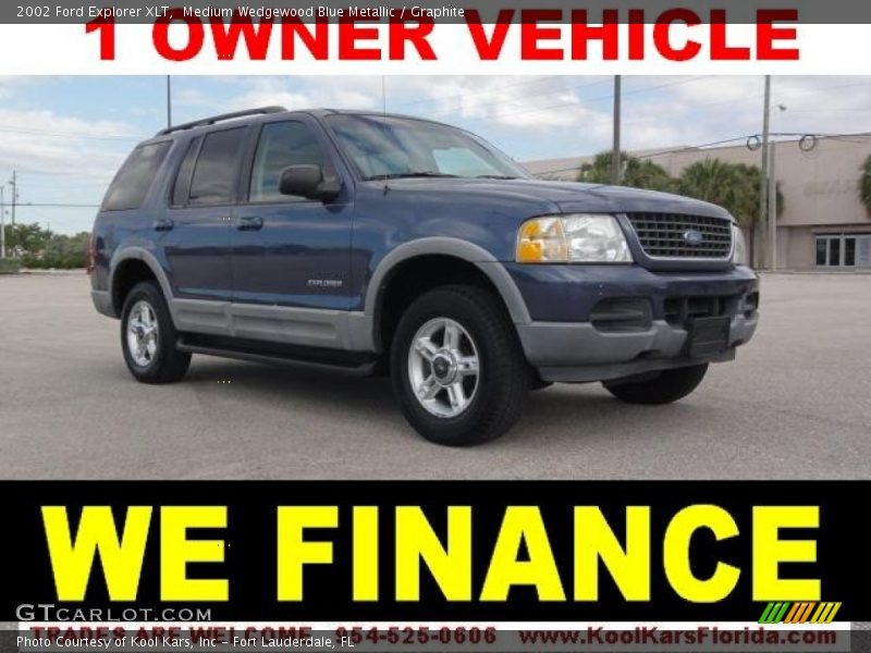Medium Wedgewood Blue Metallic / Graphite 2002 Ford Explorer XLT