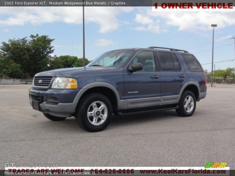 Medium Wedgewood Blue Metallic / Graphite 2002 Ford Explorer XLT