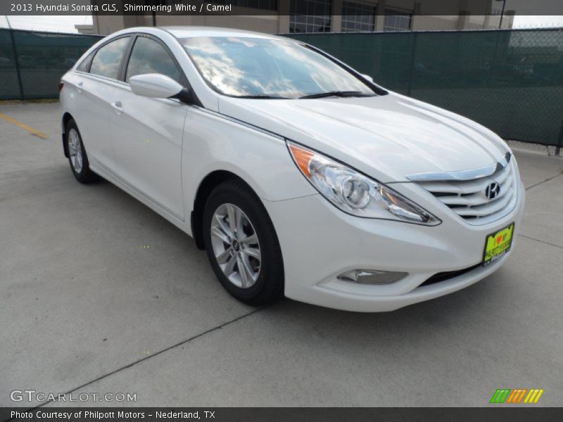 Shimmering White / Camel 2013 Hyundai Sonata GLS