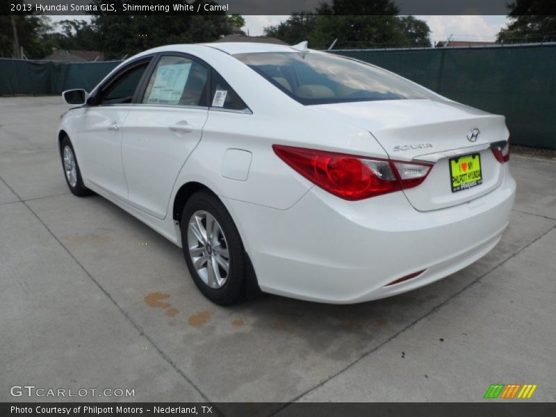 Shimmering White / Camel 2013 Hyundai Sonata GLS