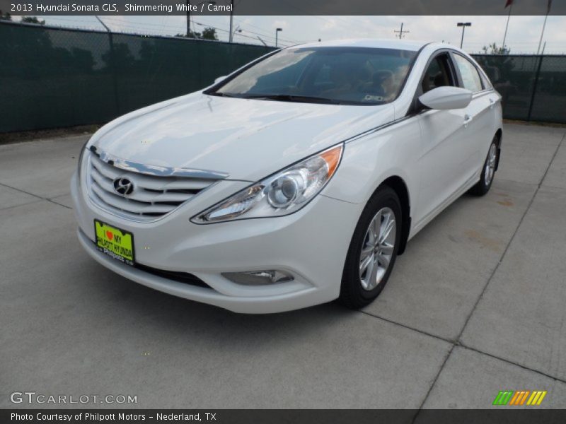 Shimmering White / Camel 2013 Hyundai Sonata GLS