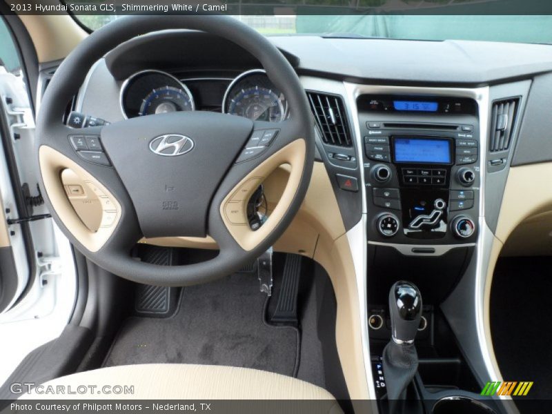 Shimmering White / Camel 2013 Hyundai Sonata GLS