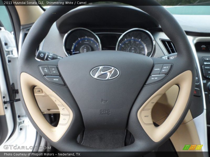Shimmering White / Camel 2013 Hyundai Sonata GLS