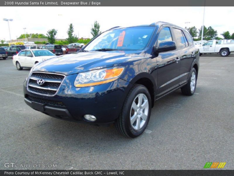Deepwater Blue / Beige 2008 Hyundai Santa Fe Limited