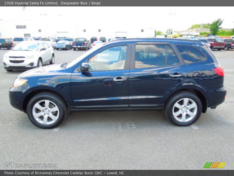 Deepwater Blue / Beige 2008 Hyundai Santa Fe Limited