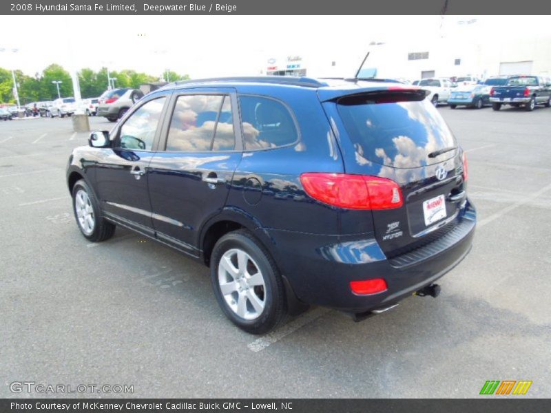 Deepwater Blue / Beige 2008 Hyundai Santa Fe Limited