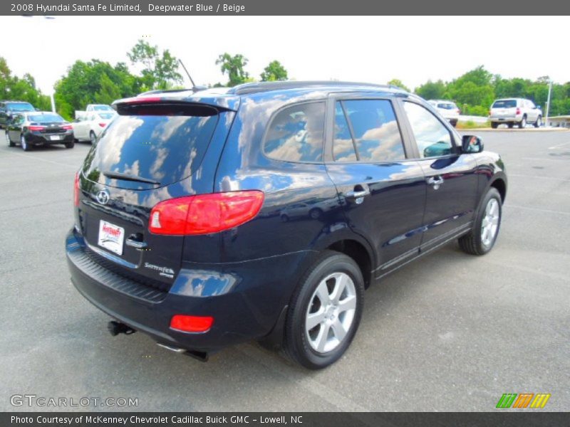 Deepwater Blue / Beige 2008 Hyundai Santa Fe Limited