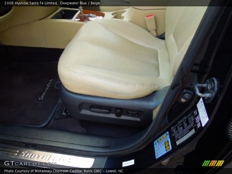Deepwater Blue / Beige 2008 Hyundai Santa Fe Limited