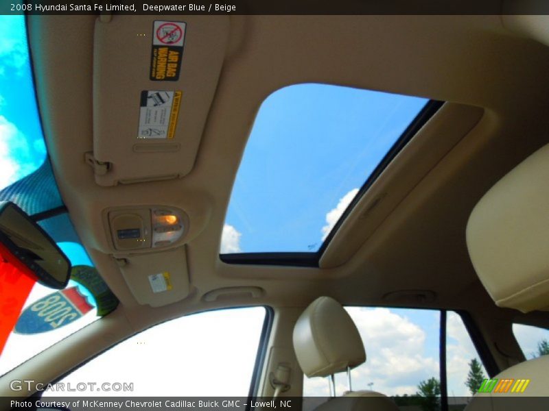 Deepwater Blue / Beige 2008 Hyundai Santa Fe Limited