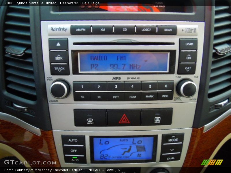 Deepwater Blue / Beige 2008 Hyundai Santa Fe Limited