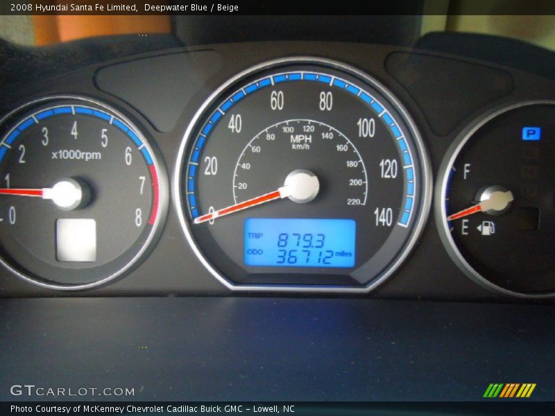 Deepwater Blue / Beige 2008 Hyundai Santa Fe Limited