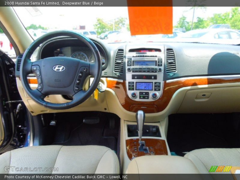 Deepwater Blue / Beige 2008 Hyundai Santa Fe Limited