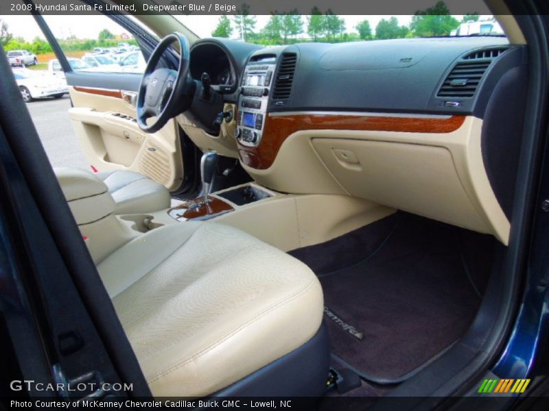 Deepwater Blue / Beige 2008 Hyundai Santa Fe Limited