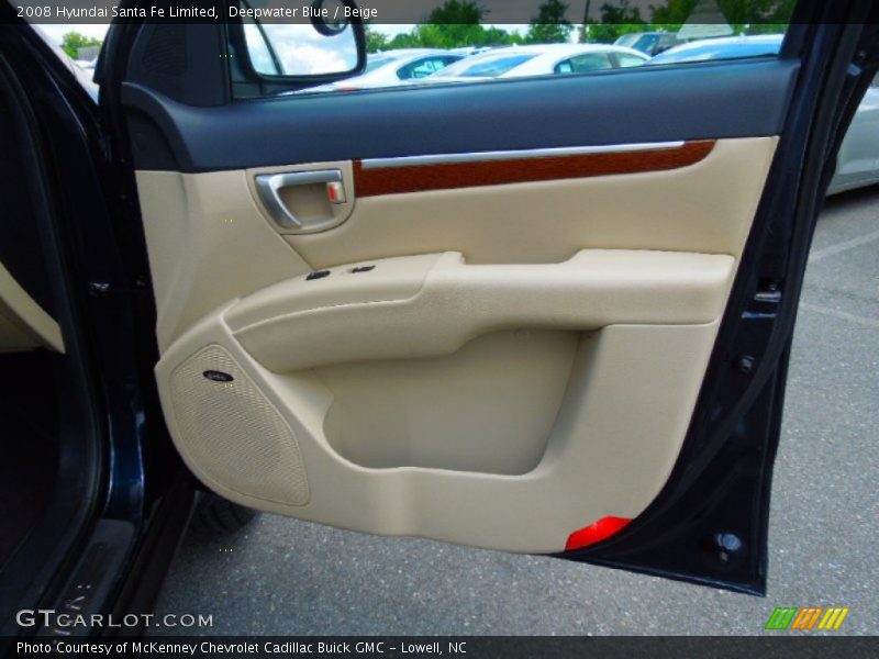 Deepwater Blue / Beige 2008 Hyundai Santa Fe Limited