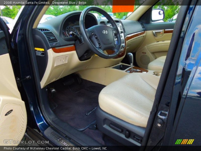 Deepwater Blue / Beige 2008 Hyundai Santa Fe Limited