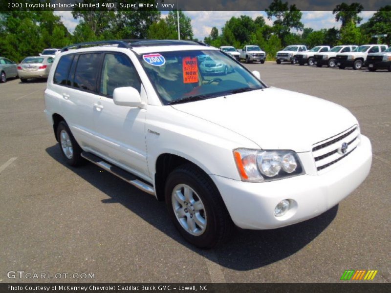 Super White / Ivory 2001 Toyota Highlander Limited 4WD