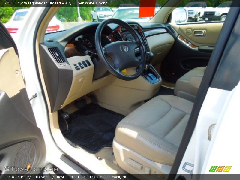 Super White / Ivory 2001 Toyota Highlander Limited 4WD