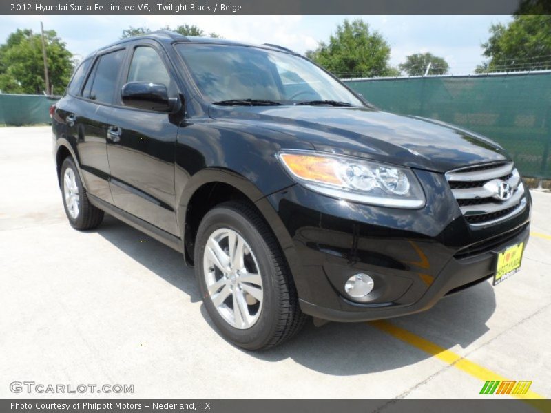 Twilight Black / Beige 2012 Hyundai Santa Fe Limited V6