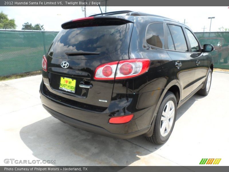 Twilight Black / Beige 2012 Hyundai Santa Fe Limited V6