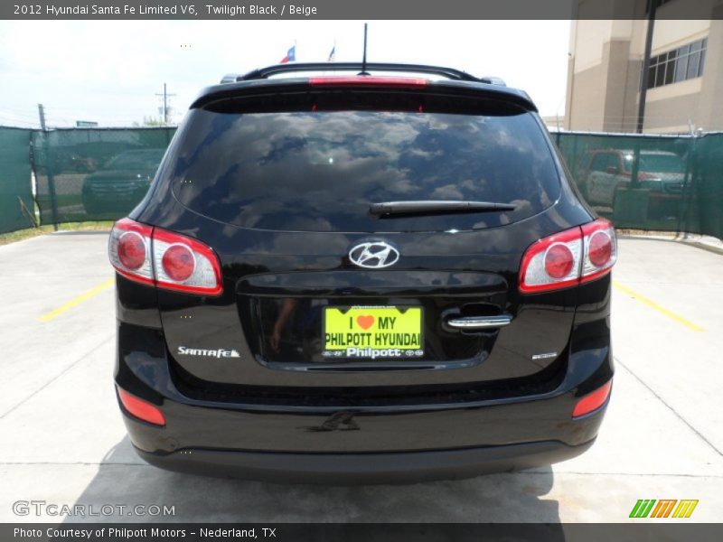Twilight Black / Beige 2012 Hyundai Santa Fe Limited V6
